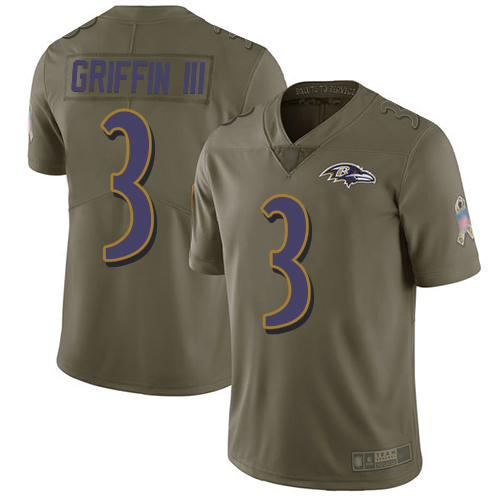 Baltimore Ravens Limited Olive Men Robert Griffin III Jersey NFL Football #3 2017 Salute to Service->baltimore ravens->NFL Jersey